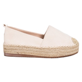 SHELOVET Espadrile din piele de căprioară pe platformă bej SHELOVET Espadrile din piele de căprioară pe platformă bej