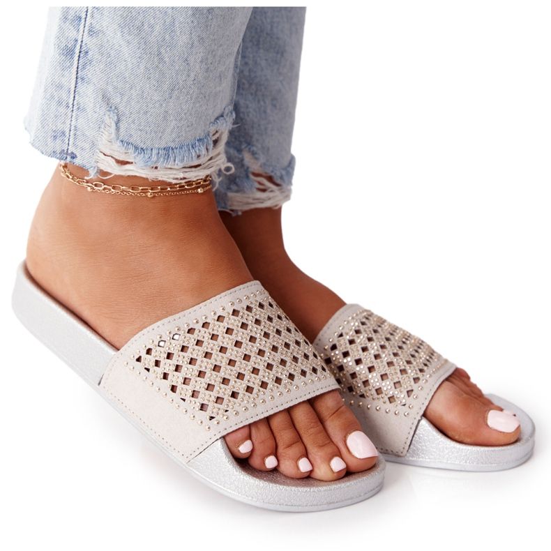 EVE Papuci de cauciuc paiete gri Tonya