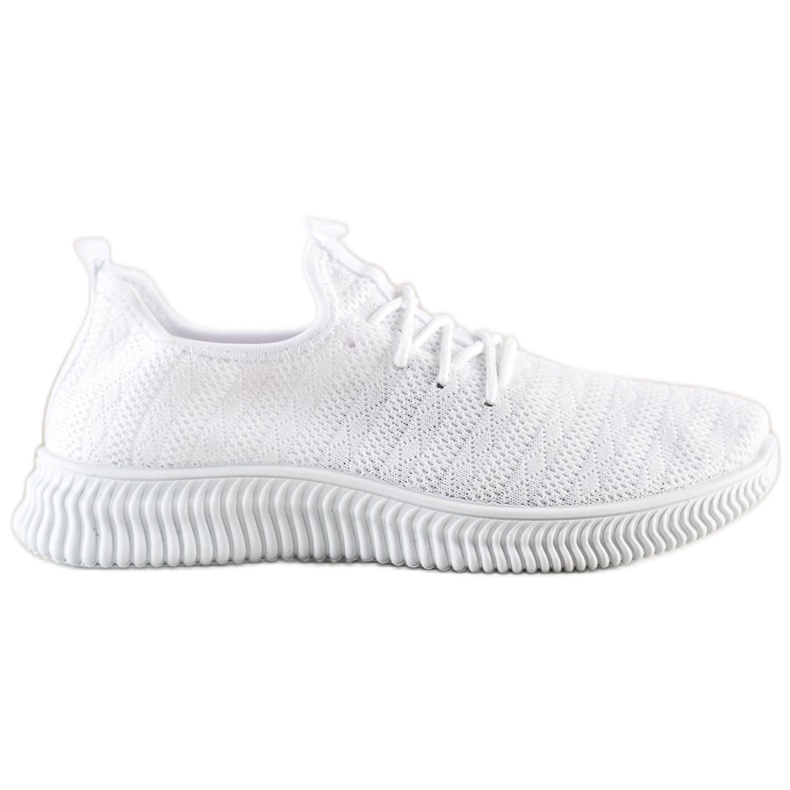 SHELOVET Pantofi sport din material textil ușor alb