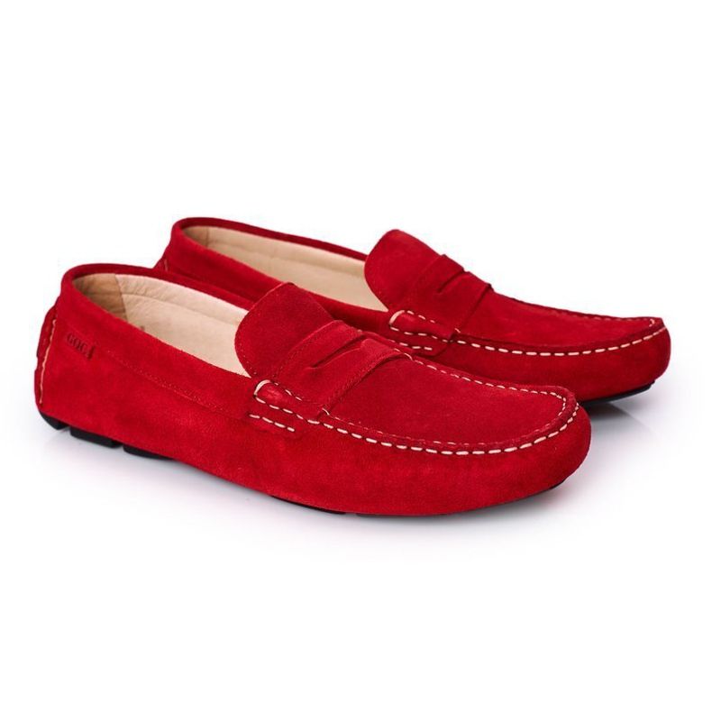 Mocasini casual din piele de căprioară GOE HH1N4066 Roșu