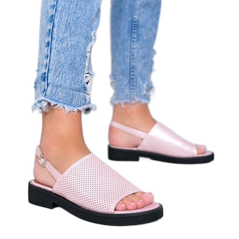 Sandale cu toc plat roz de la Betsy Sandale cu toc plat roz de la Betsy