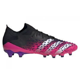 Ghete de fotbal Adidas Predator Freak.1 Low Ag M FZ3751 negru, negru, roz negru