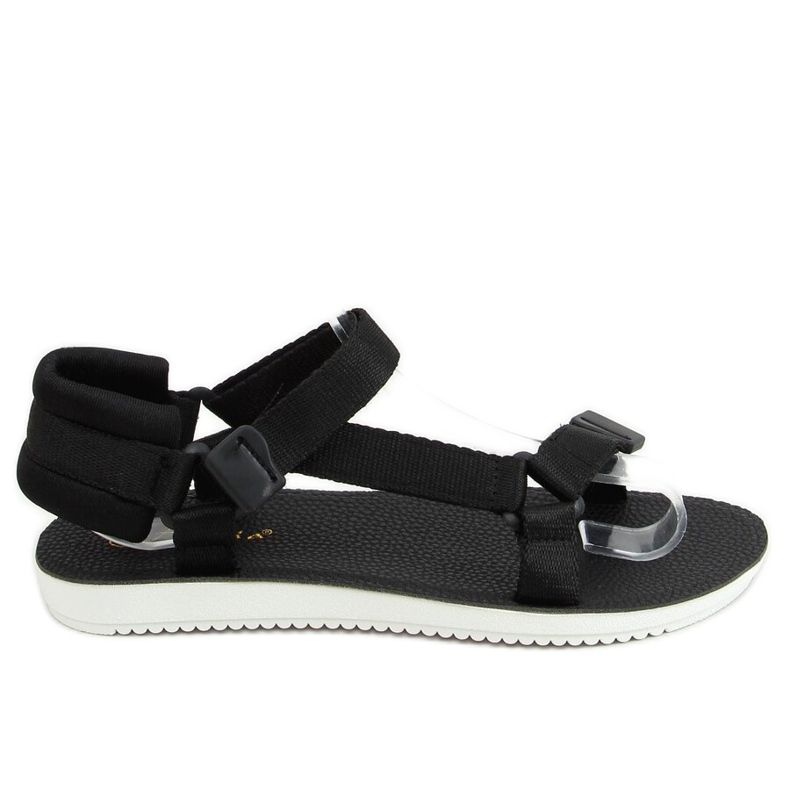 Sandale sport negre cu velcro negru N-67