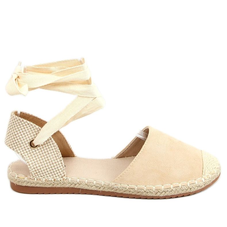 Espadrile legate cu o gleznă bej H-107 Bej Espadrile legate cu o gleznă bej H-107 Bej