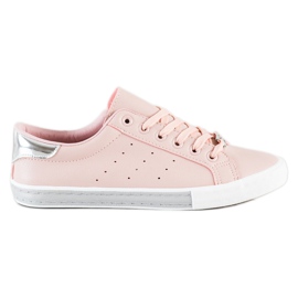 SHELOVET Adidași low-top cu piele ecologică roz SHELOVET Adidași low-top cu piele ecologică roz