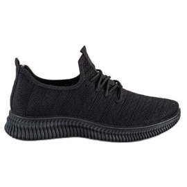SHELOVET Pantofi sport din material textil ușor negru