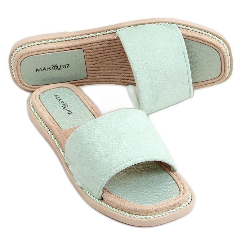 Papuci de damă din piele de căprioară 1096 Verde