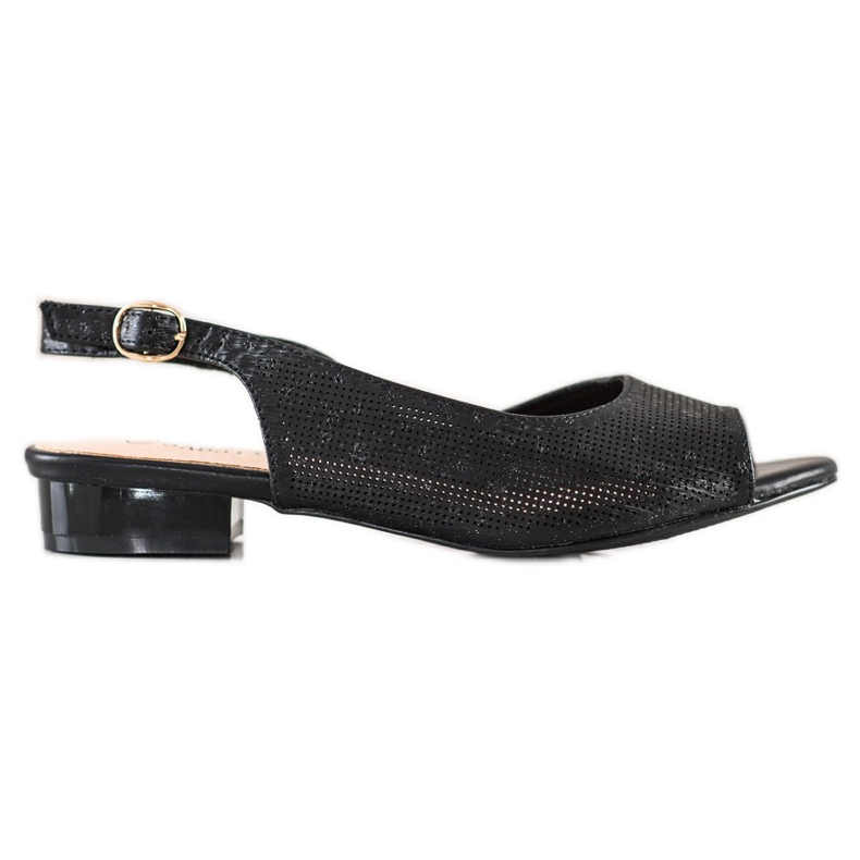 Sabatina Sandale ajurate pe tocuri joase negru