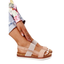 EVE Sandale cu manșetă argintie bej Almeria EVE Sandale cu manșetă argintie bej Almeria