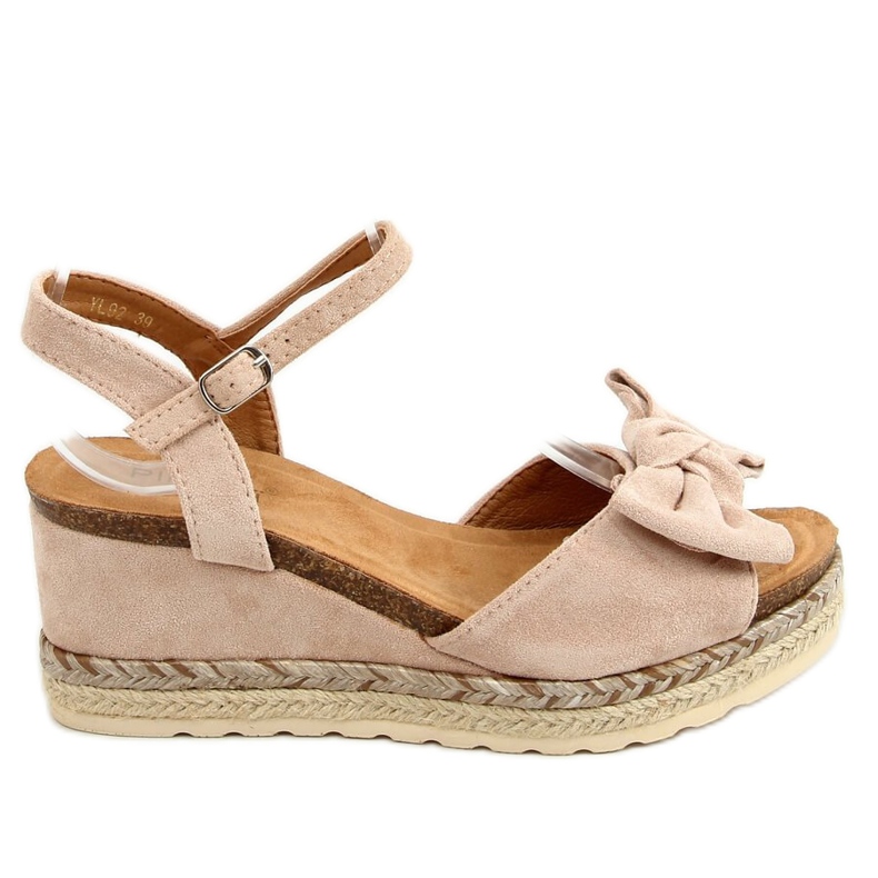 Espadrile bej pe pene cu arc YL92 Bej