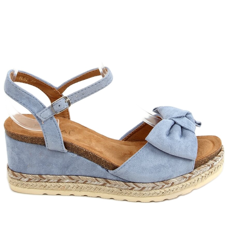 Espadrile pe pene cu arc, albastru YL92 Albastru