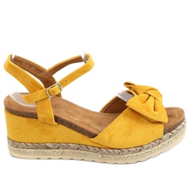 Espadrile pe pene cu arc în miere YL92 Galben Espadrile pe pene cu arc în miere YL92 Galben