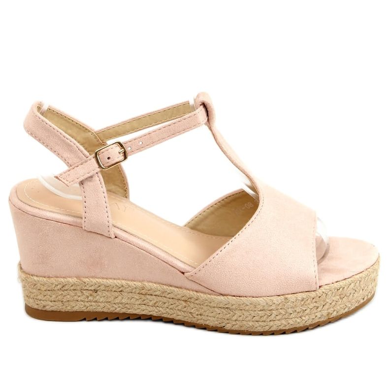 Espadrile roz pe pene roz WX-08 Roz Espadrile roz pe pene roz WX-08 Roz