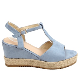 Espadrile albastre pe pene WX-08 LT.BLUE albastru