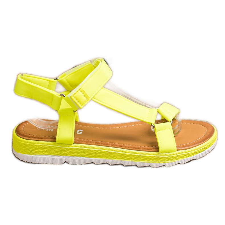 SHELOVET Sandale la modă cu Velcro galben