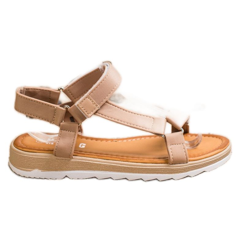 SHELOVET Sandale la modă cu Velcro bej