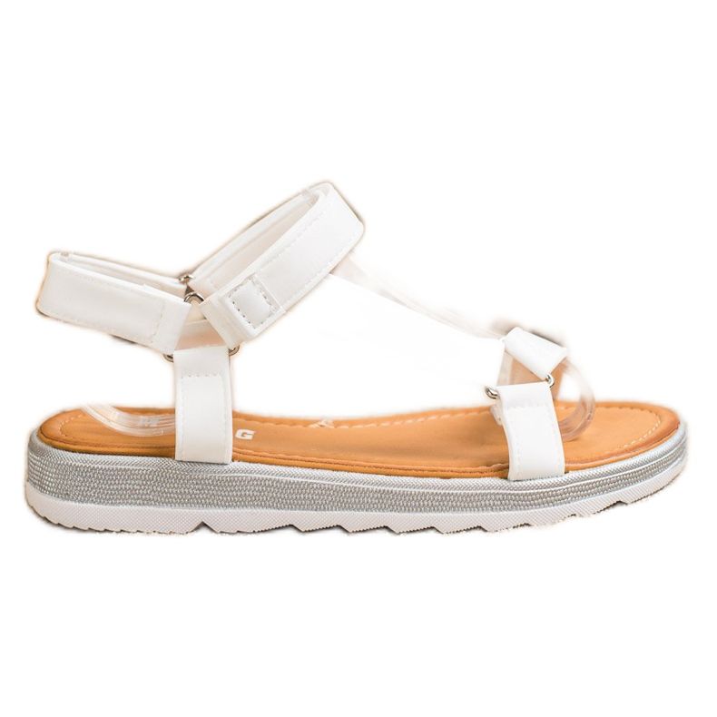 SHELOVET Sandale la modă cu Velcro alb