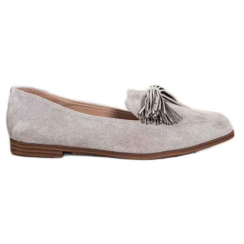 Evento Domnii din piele de căprioară cu franjuri gri Evento Domnii din piele de căprioară cu franjuri gri