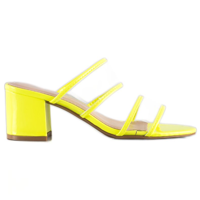 Small Swan Papuci cu benzi transparente galben Small Swan Papuci cu benzi transparente galben