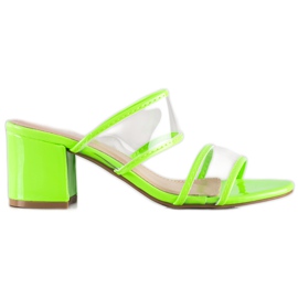 Small Swan Papuci cu benzi transparente verde Small Swan Papuci cu benzi transparente verde