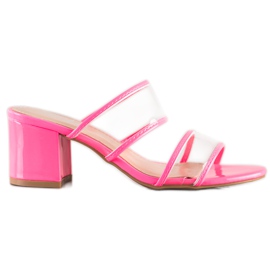 Small Swan Papuci cu benzi transparente roz