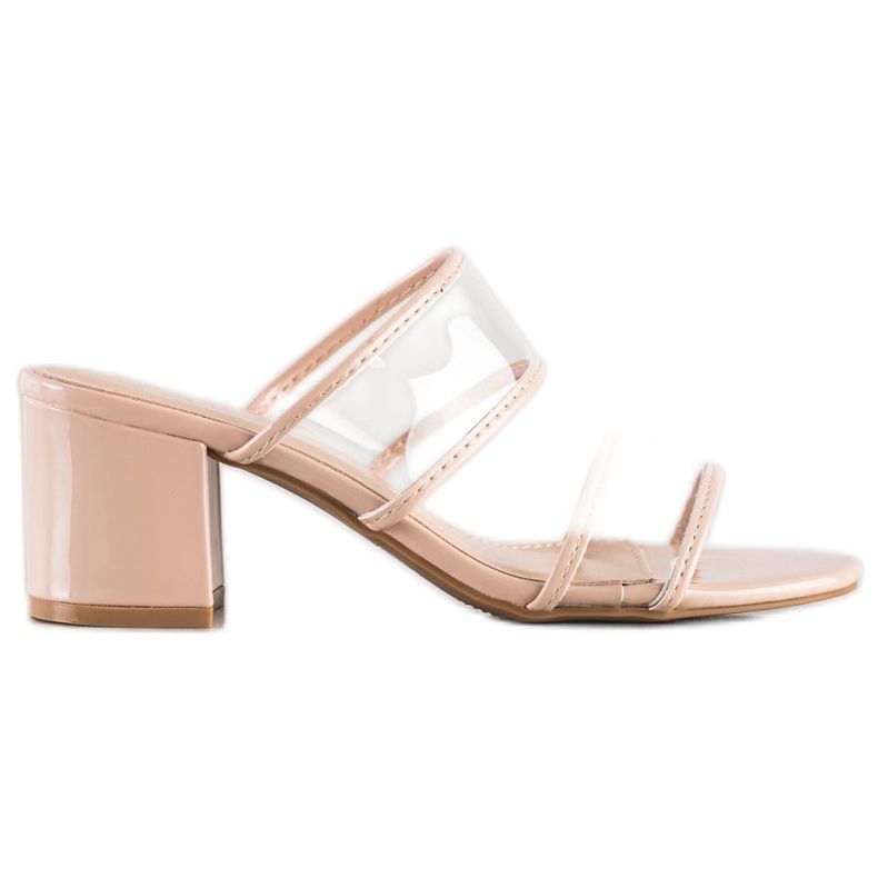 Small Swan Papuci cu benzi transparente bej Small Swan Papuci cu benzi transparente bej