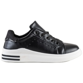Diamantique Adidași cu inserție de sclipici negru Diamantique Adidași cu inserție de sclipici negru