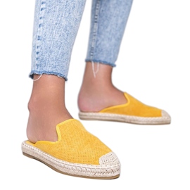 Flip-flops galbene cu front Kinshasa încorporat