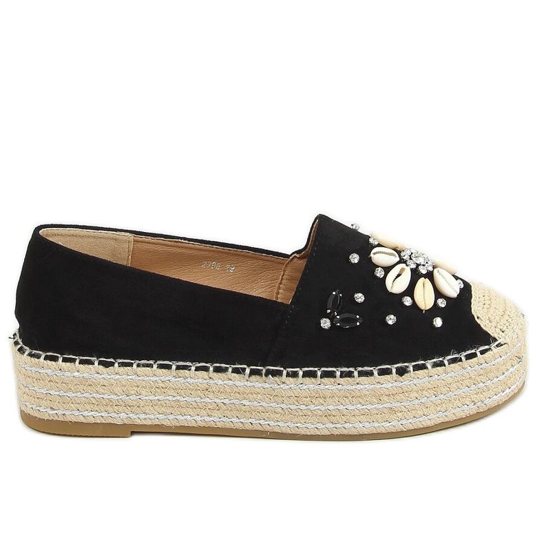 Espadrile negre cu scoici 2798 Negru