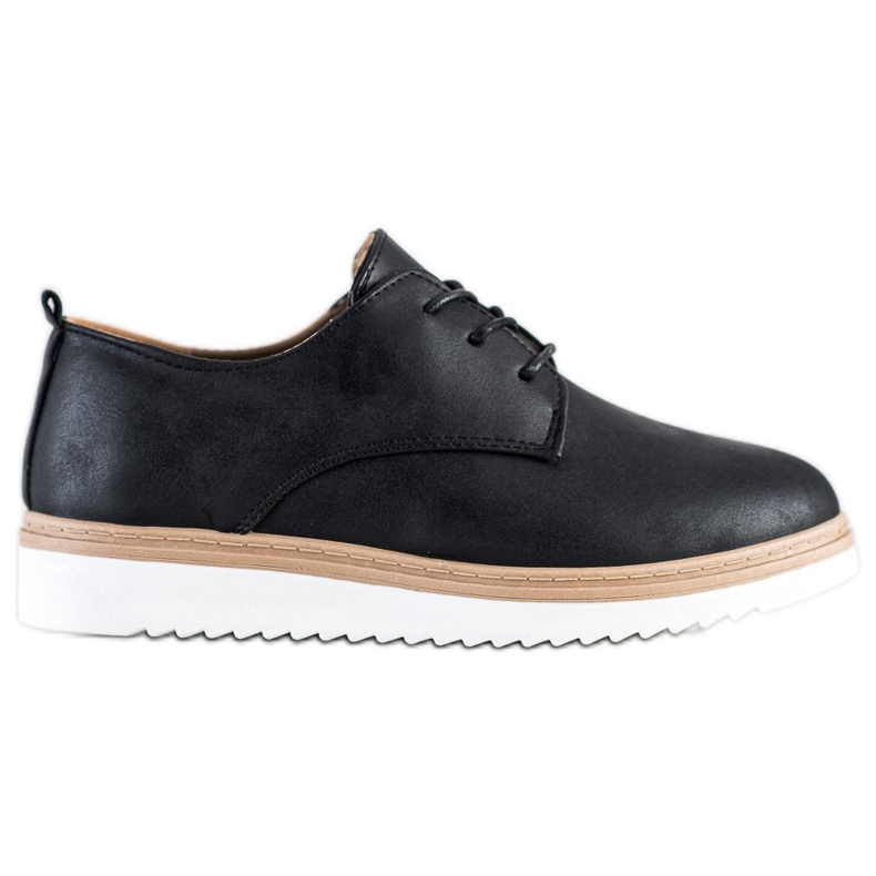 SHELOVET Pantofi negri casual negru