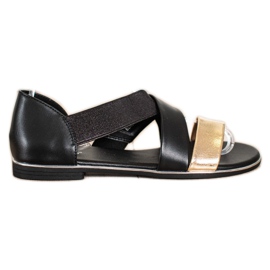 Evento Sandale alunecoase cu curele negru Evento Sandale alunecoase cu curele negru
