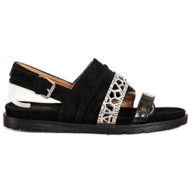 Evento Sandale la modă cu cataramă negru