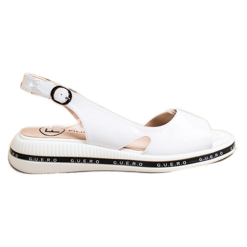 Filippo Sandale lăcuite confortabile alb