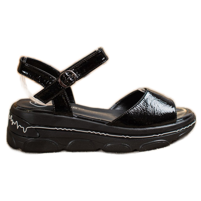 Filippo Sandale lăcuite pe platformă negru