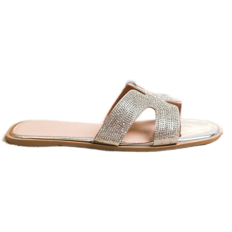 SHELOVET Papuci eleganți cu zirconiu cubic argint