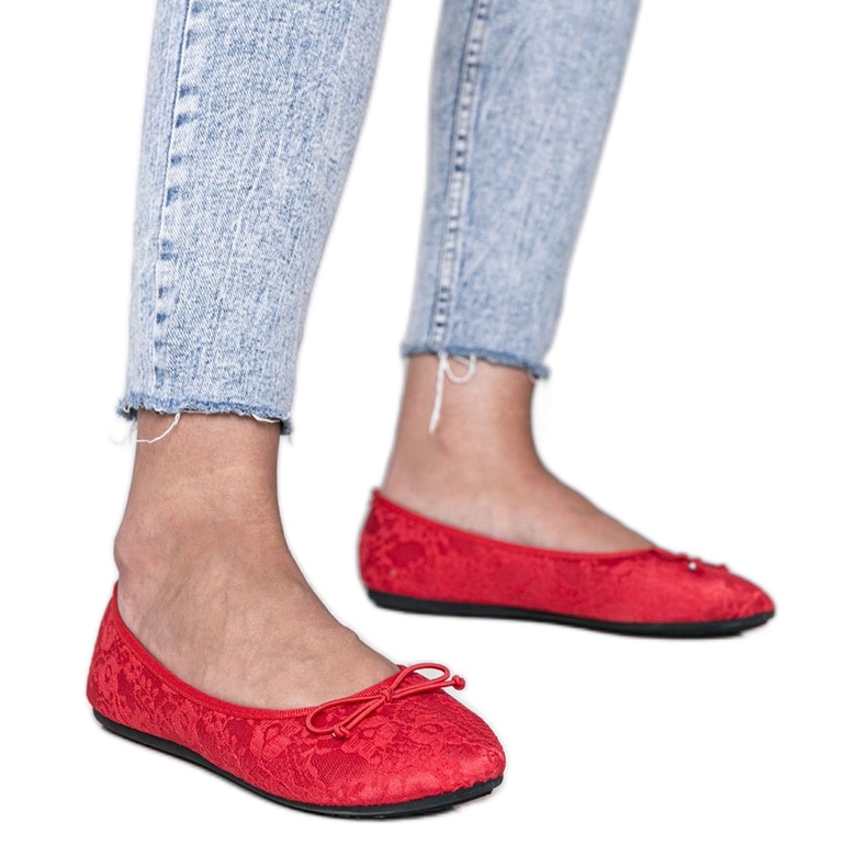 Balerini din dantela rosie Alessandra roșu Balerini din dantela rosie Alessandra roșu