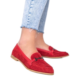 Mocasini din piele roșie Juliette eco roșu Mocasini din piele roșie Juliette eco roșu