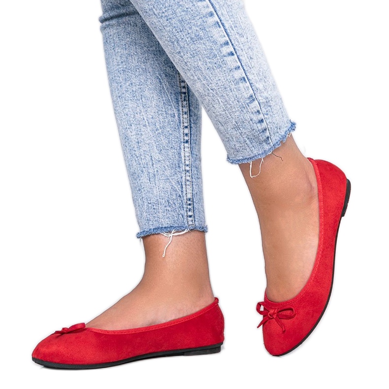 Ballerine roșii cu arc Angelina roșu