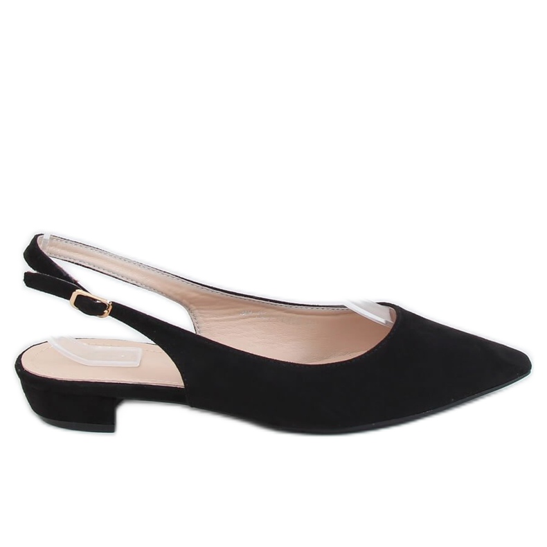 Balerini negri cu toc deschis negru MM-801