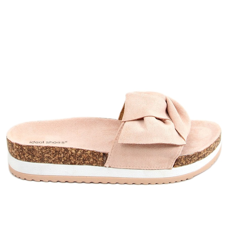 Roz 8228 Papuci roz cu talpă înaltă