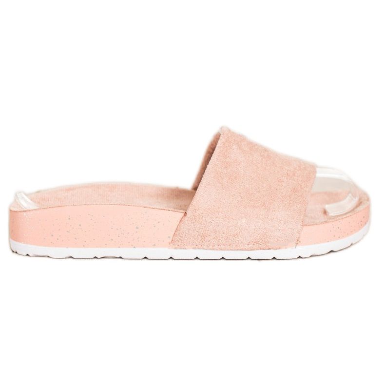 SHELOVET Papuci din piele de căprioară la modă roz