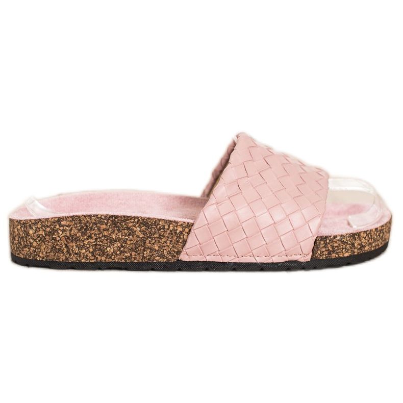 SHELOVET Papuci împletiți la modă roz