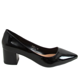 Pompe cu toc lat negru 3839-1 Negru Pompe cu toc lat negru 3839-1 Negru