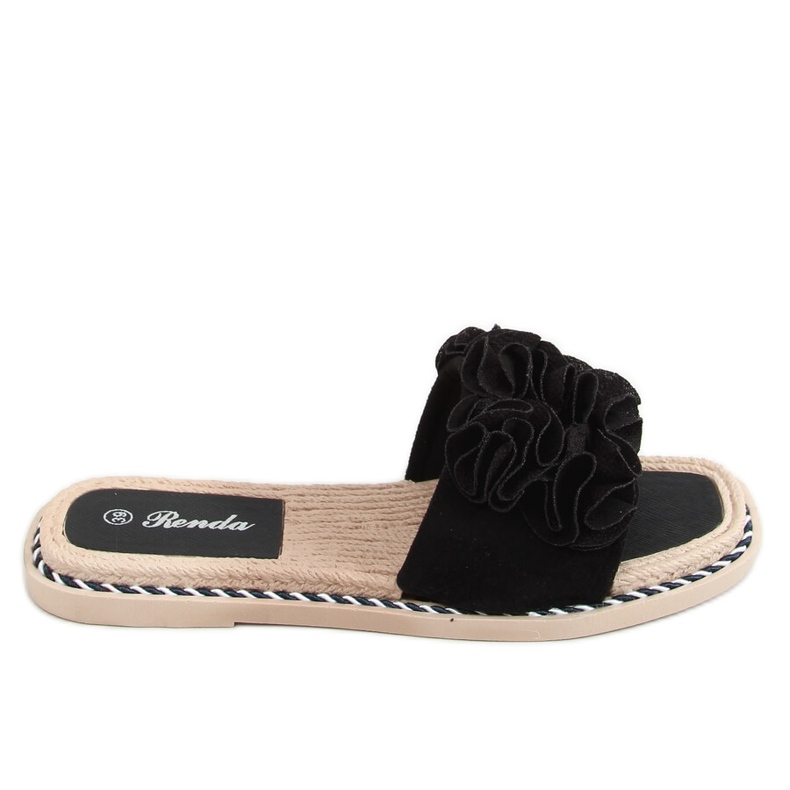 Flip-flops negri cu flori 35-219 Negru