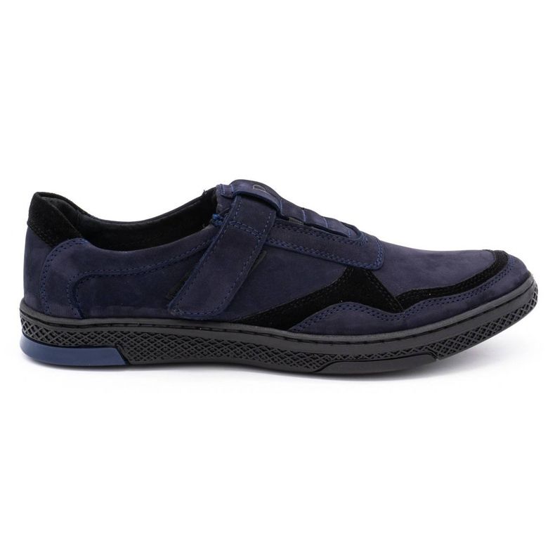Polbut Pantofi casual din piele pentru bărbați 2102 bleumarin negru albastru marin