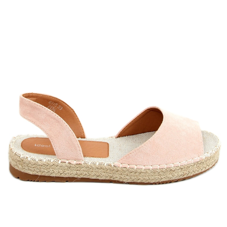 Espadrile cu vârf deschis roz 6915 Roz