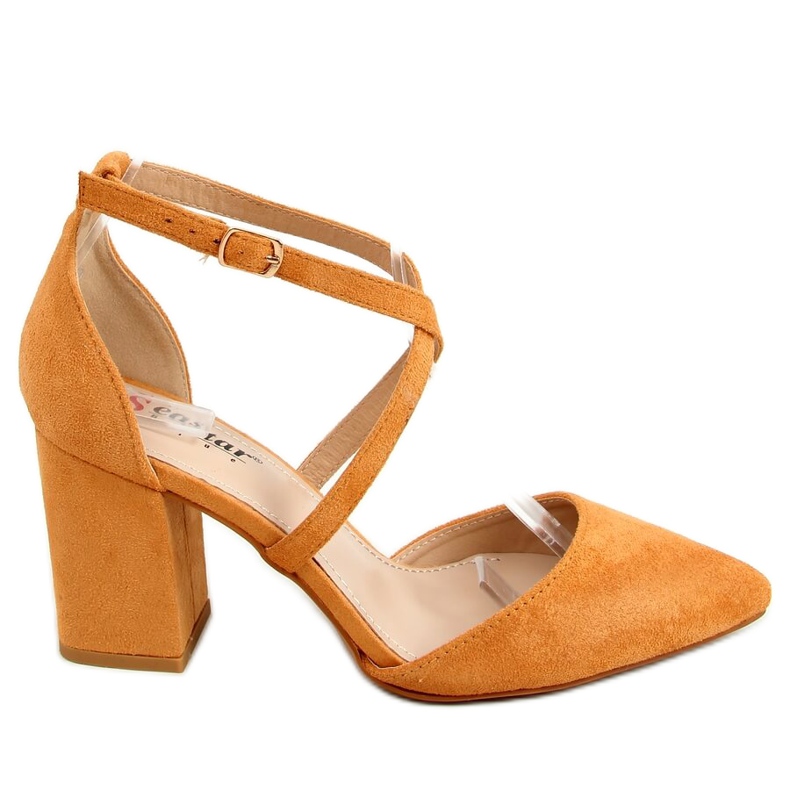 Pompele tăiate cu toc lat camel NC900 Camel maro Pompele tăiate cu toc lat camel NC900 Camel maro