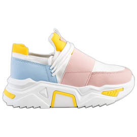 SHELOVET Adidași colorați pe platformă alb multicolor