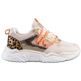 SHELOVET Adidași cu imprimeu leopard maro SHELOVET Adidași cu imprimeu leopard maro