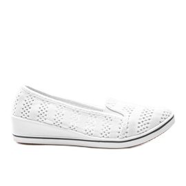 Adidași de culoare albă ajurată cu pană Los Angeles Adidași de culoare albă ajurată cu pană Los Angeles